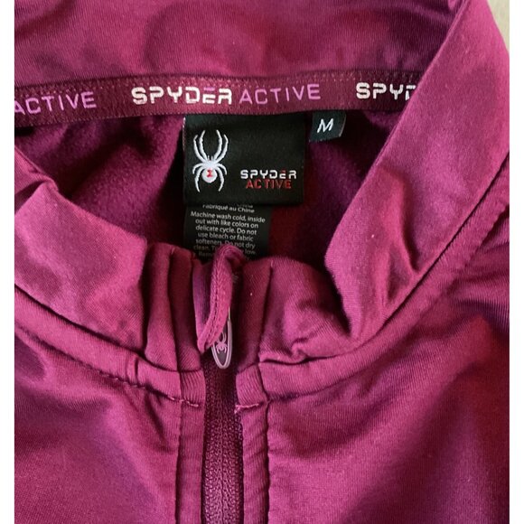 Spyder Active Womens Half-Zip Performance Pullover In Burgundy Medium - Picture 4 of 10